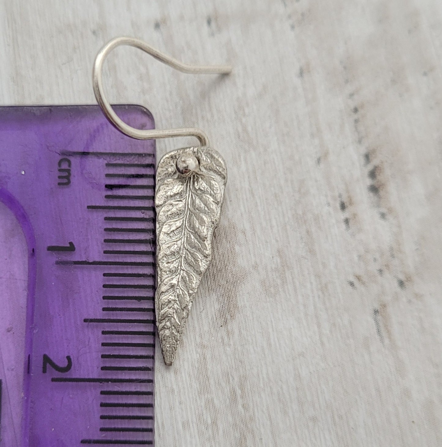 Sterling Silver Fern Leaf Botanical Drop Earrings