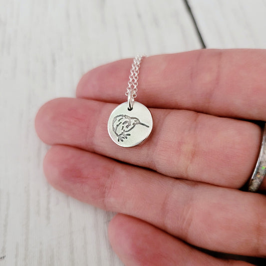 Sterling Silver Kiwi Bird Pendant Necklace
