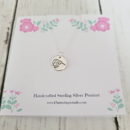 Sterling Silver Kiwi Bird Pendant Necklace