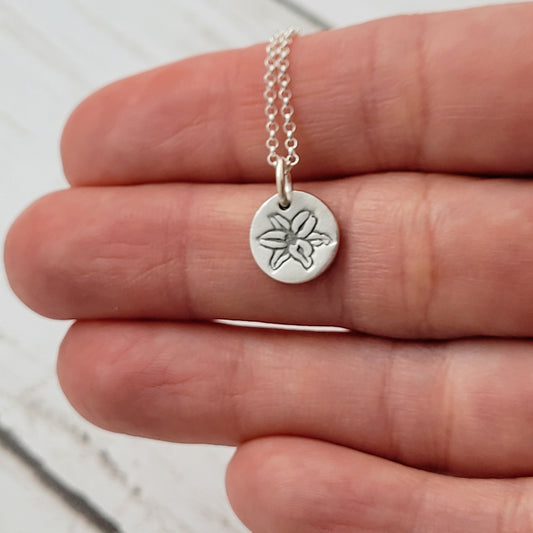 Sterling Silver Lily Flower Necklace