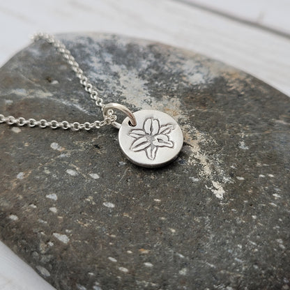 Sterling Silver Lily Flower Necklace