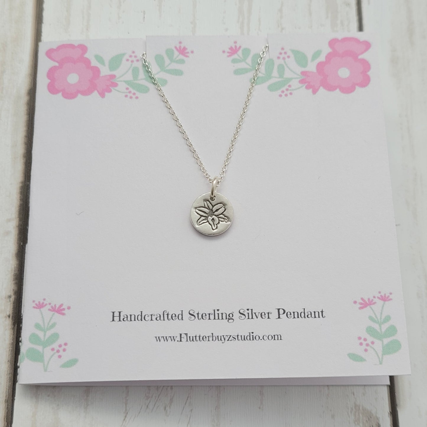 Sterling Silver Lily Flower Necklace
