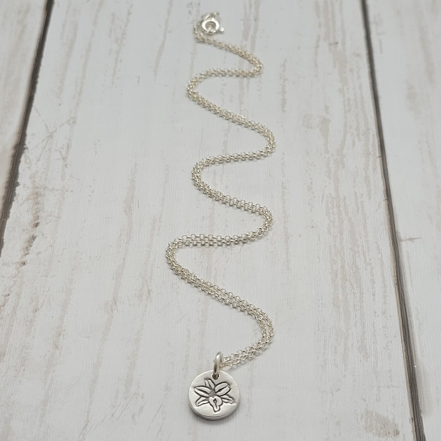 Sterling Silver Lily Flower Necklace