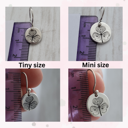 Sterling Silver Shamrock Leaf Earrings