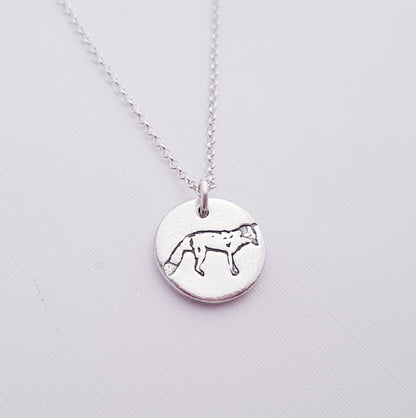 Sterling Silver Fox Wildlife Pendant Necklace