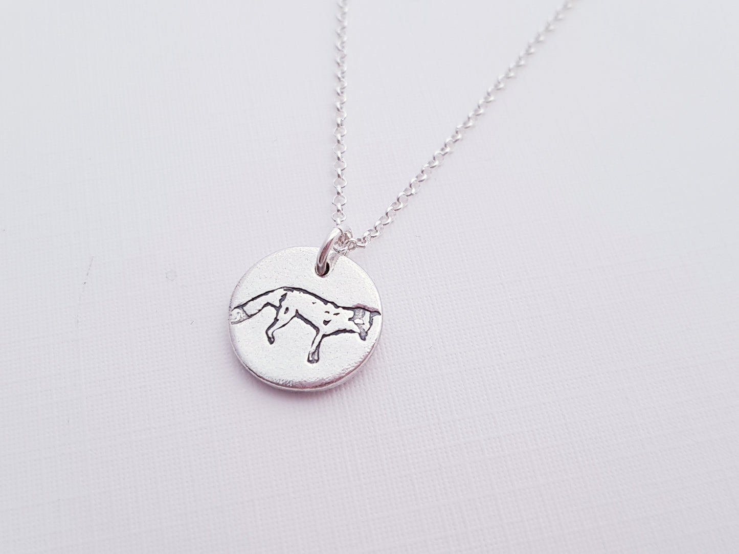 Sterling Silver Fox Wildlife Pendant Necklace