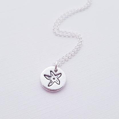 sterling silver tiny 1cm starfish seaside pendant necklace 2