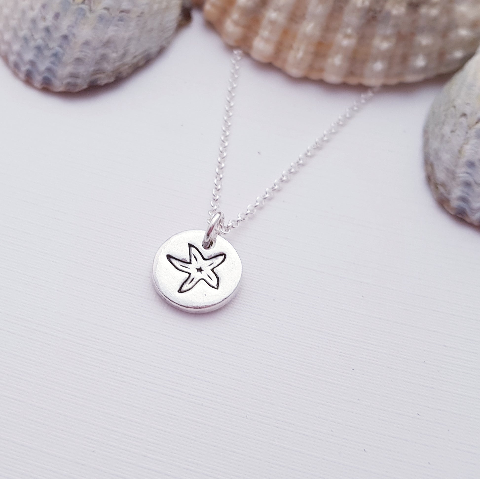 sterling silver tiny 1cm starfish seaside pendant necklace 3
