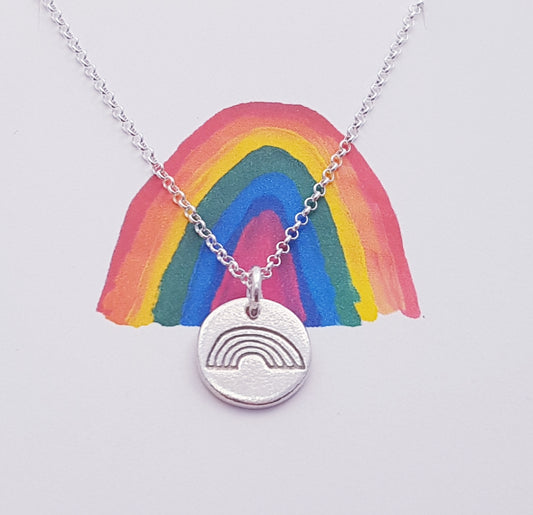Tiny-sterling-silver-rainbow-pendant-necklace-0