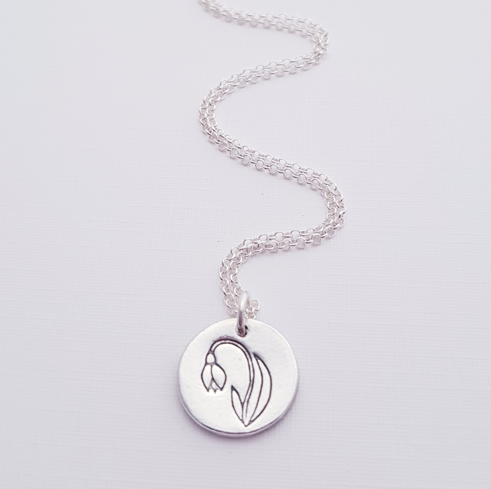 Sterling-SIlver-Snowdrop-January-Birth-Flower-Pendant-Necklace-1