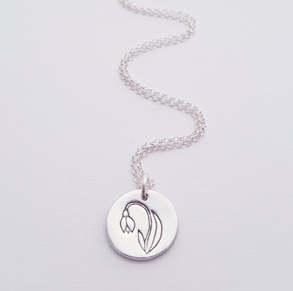 Sterling-SIlver-Snowdrop-January-Birth-Flower-Pendant-Necklace-1
