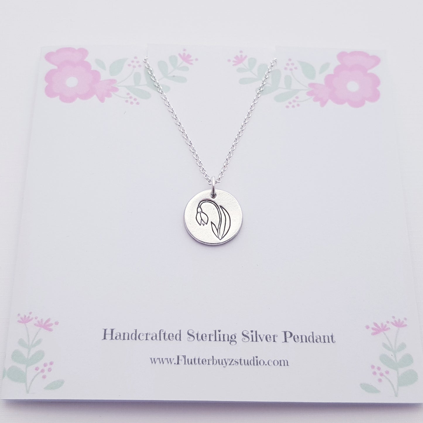 Sterling-SIlver-Snowdrop-January-Birth-Flower-Pendant-Necklace-3
