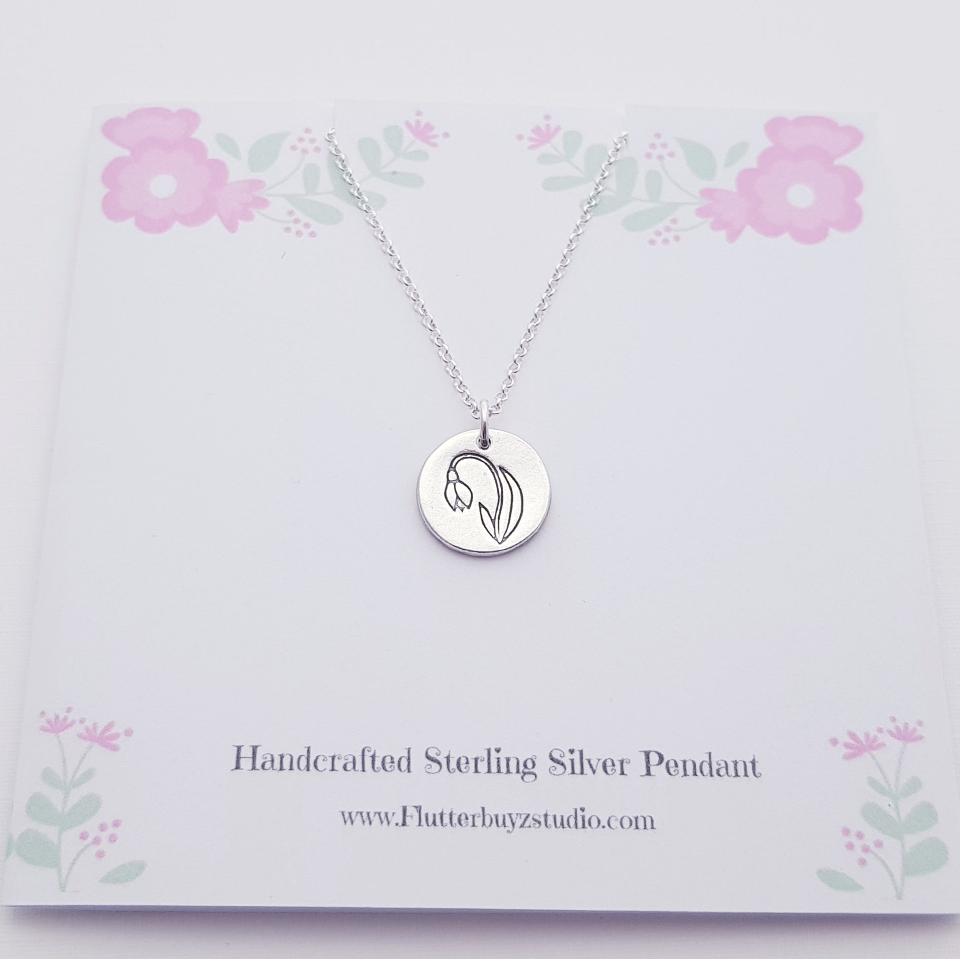 Sterling-SIlver-Snowdrop-January-Birth-Flower-Pendant-Necklace-3