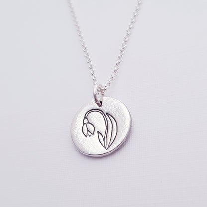 Sterling-SIlver-Snowdrop-January-Birth-Flower-Pendant-Necklace-5