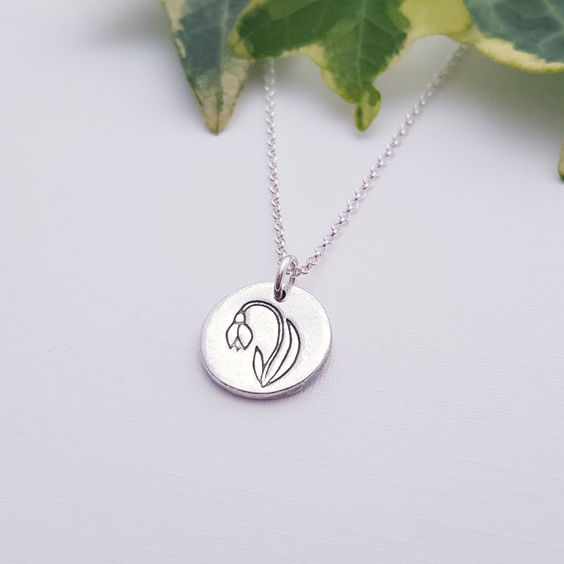 Sterling-SIlver-Snowdrop-January-Birth-Flower-Pendant-Necklace-2