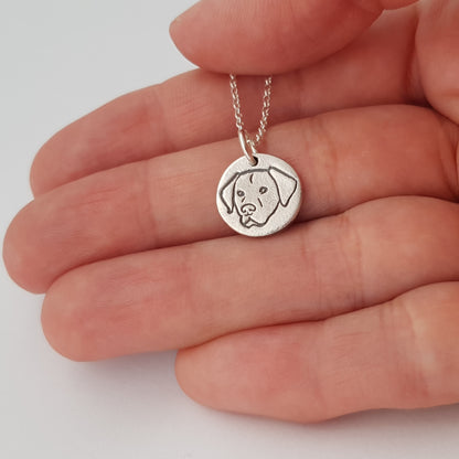 Sterling Silver Mini 1.3cm Labrador Dog Breed Pendant Necklace