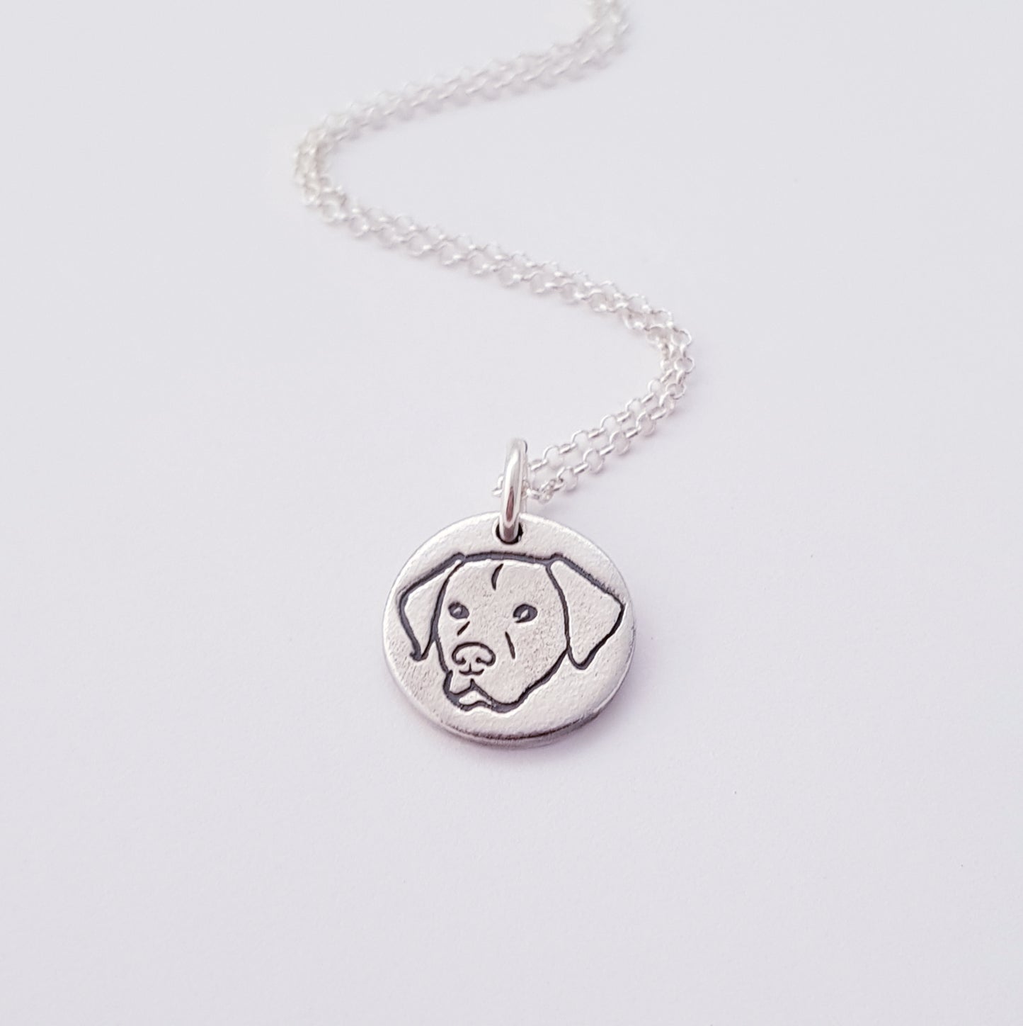 Sterling Silver Mini 1.3cm Labrador Dog Breed Pendant Necklace