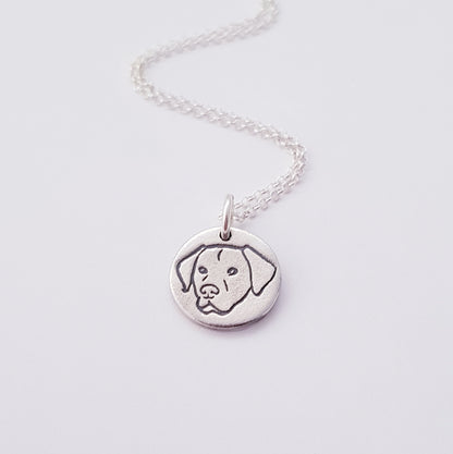 Sterling Silver Mini 1.3cm Labrador Dog Breed Pendant Necklace