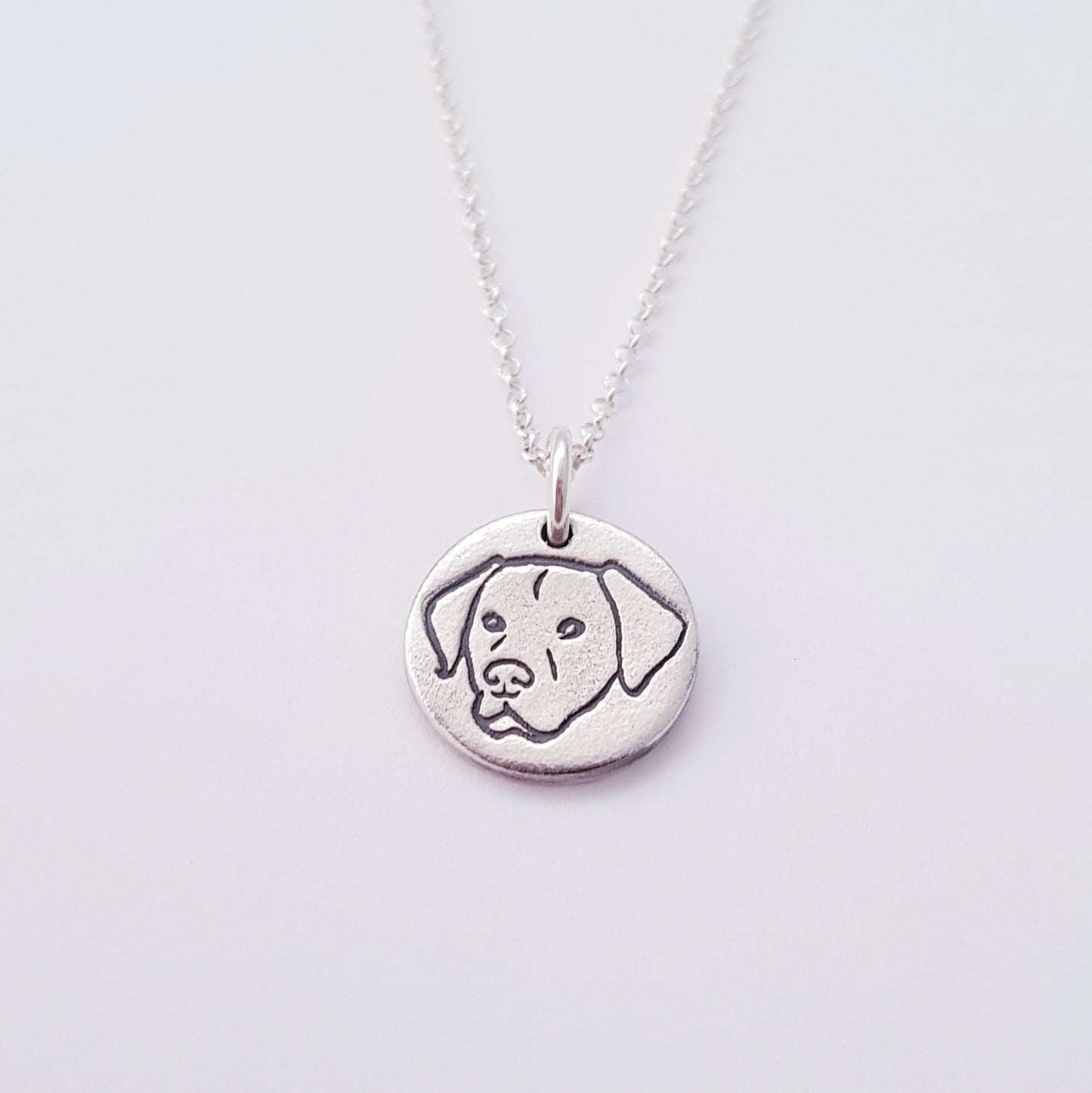 Sterling Silver Mini 1.3cm Labrador Dog Breed Pendant Necklace
