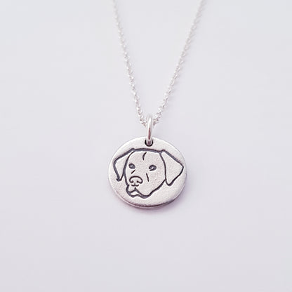 Sterling Silver Mini 1.3cm Labrador Dog Breed Pendant Necklace