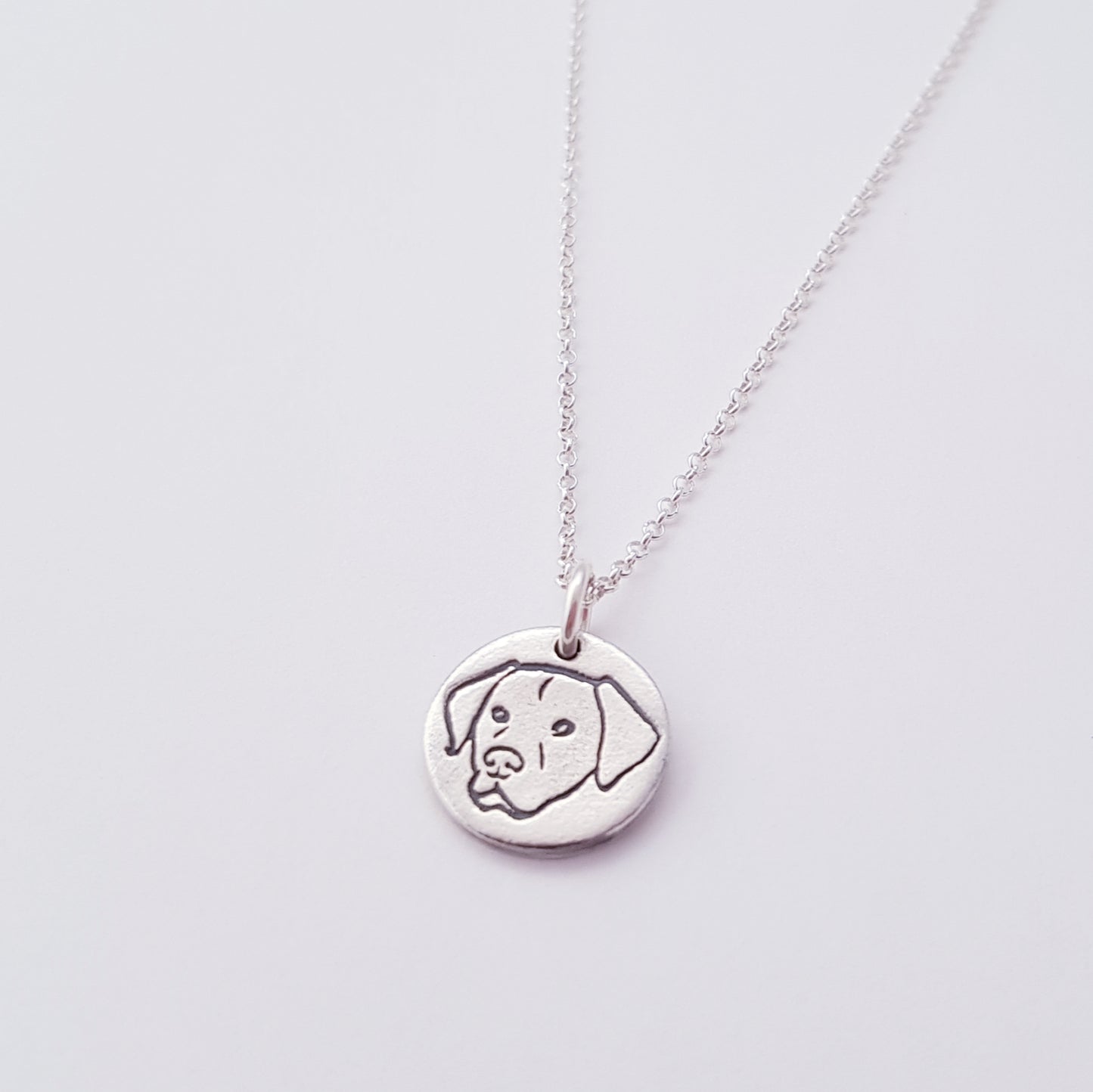 Sterling Silver Mini 1.3cm Labrador Dog Breed Pendant Necklace