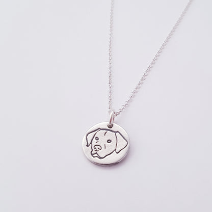 Sterling Silver Mini 1.3cm Labrador Dog Breed Pendant Necklace