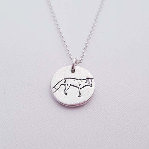 Sterling Silver Fox Wildlife Pendant Necklace